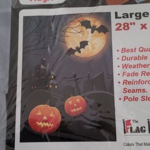 Halloween Scene 28"x40" Yard Flag New